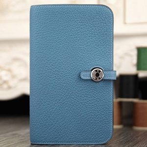 Réplique Portefeuille Dogon Combine Hermès Bleu Jean