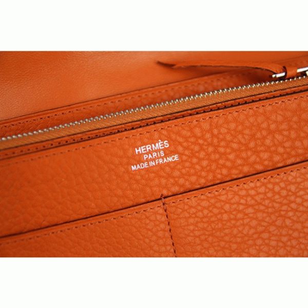 Contrefaçon Designer Portefeuille Dogon Combine Hermès Orange – Image 4