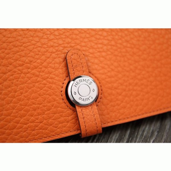 Contrefaçon Designer Portefeuille Dogon Combine Hermès Orange – Image 3