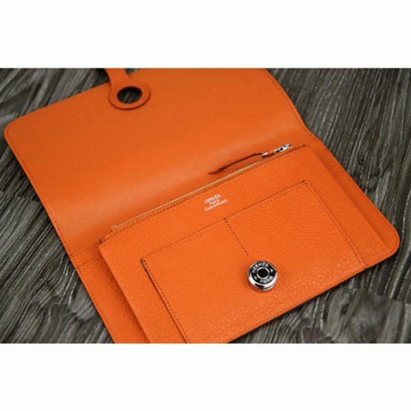 Contrefaçon Designer Portefeuille Dogon Combine Hermès Orange – Image 2
