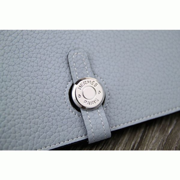 Meilleure Réplique Portefeuille Dogon Combine Hermès Bleu Lin – Image 7