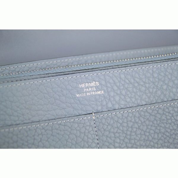 Meilleure Réplique Portefeuille Dogon Combine Hermès Bleu Lin – Image 6