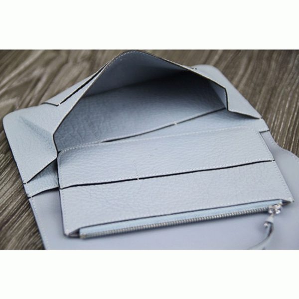Meilleure Réplique Portefeuille Dogon Combine Hermès Bleu Lin – Image 3