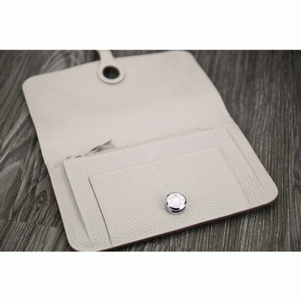 Faux Portefeuille Dogon Combine Hermès Blanc – Image 3