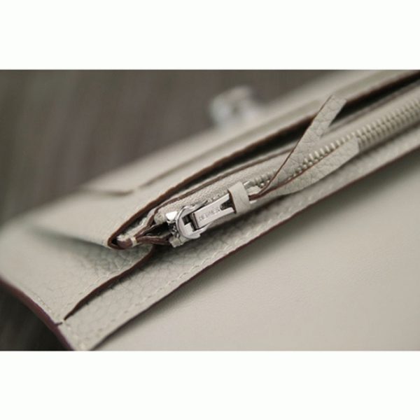 Faux Portefeuille Dogon Combine Hermès Blanc – Image 2