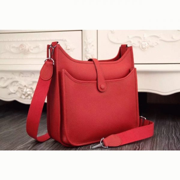 Faux Sac de Luxe Hermès Evelyne III PM Rouge – Image 7