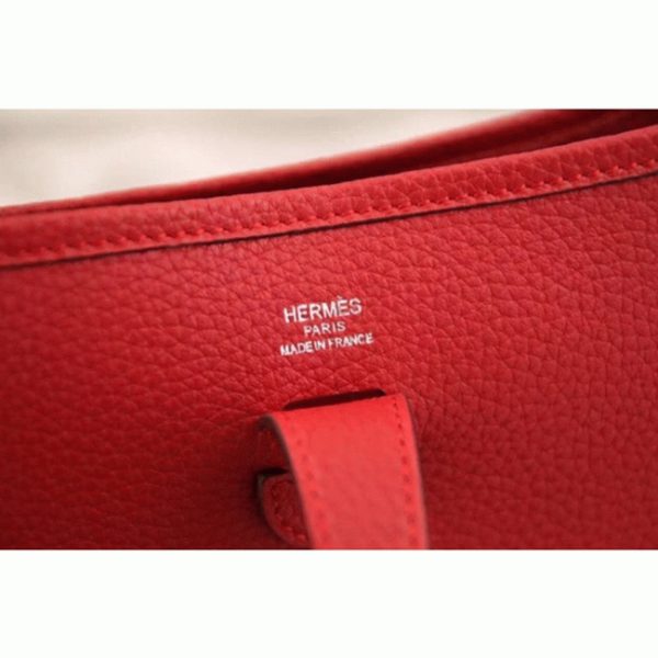 Faux Sac de Luxe Hermès Evelyne III PM Rouge – Image 3