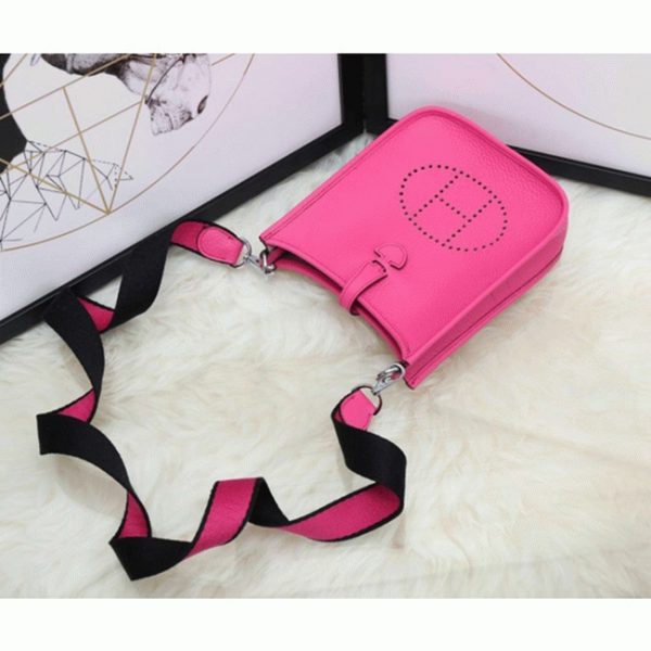 Faux Sac de Luxe Hermès Evelyne II TPM Rouge Rose – Image 5