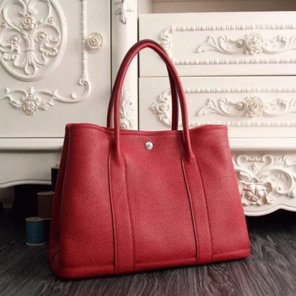 Fausse AAA Hermès Garden Party 30cm Cabas Rouge – Image 7