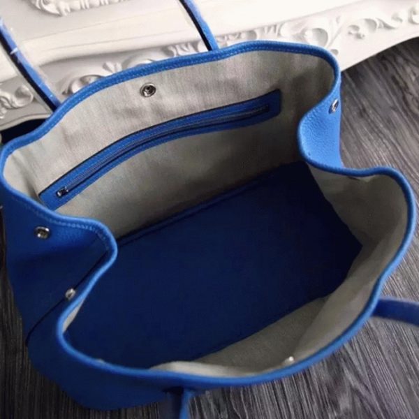 Top Réplique Hermès Garden Party 30cm Cabas Bleu – Image 6