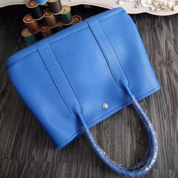 Top Réplique Hermès Garden Party 30cm Cabas Bleu – Image 8