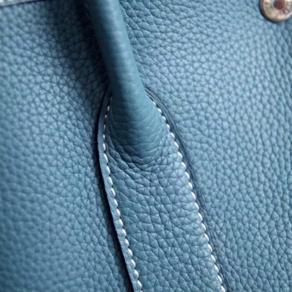 Fausse AAA Hermès Garden Party 30cm Cabas Bleu Jean – Image 2