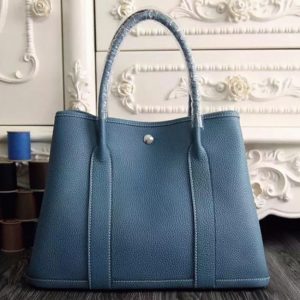 Fausse AAA Hermès Garden Party 30cm Cabas Bleu Jean