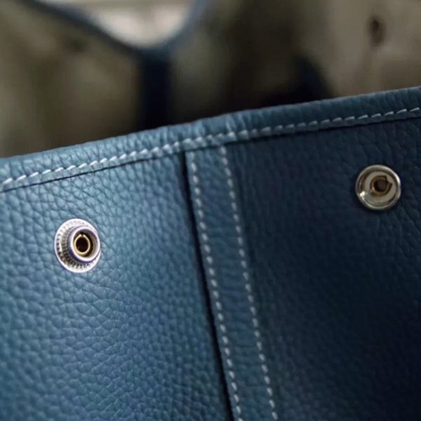 Fausse AAA Hermès Garden Party 30cm Cabas Bleu Jean – Image 8