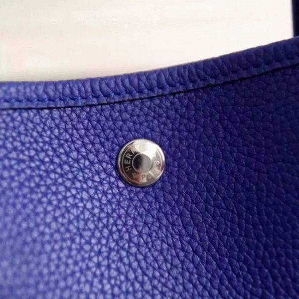 Fausse Hermès Garden Party 36cm Cabas Cuir Bleu électrique – Image 9