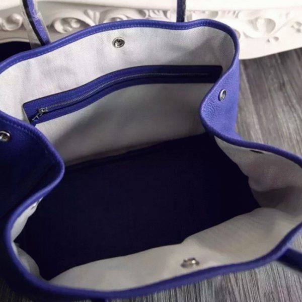 Fausse Hermès Garden Party 36cm Cabas Cuir Bleu électrique – Image 8