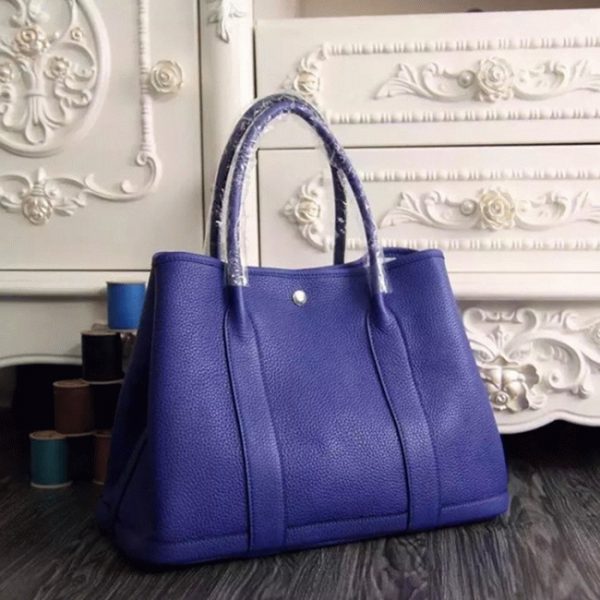 Fausse Hermès Garden Party 36cm Cabas Cuir Bleu électrique – Image 5