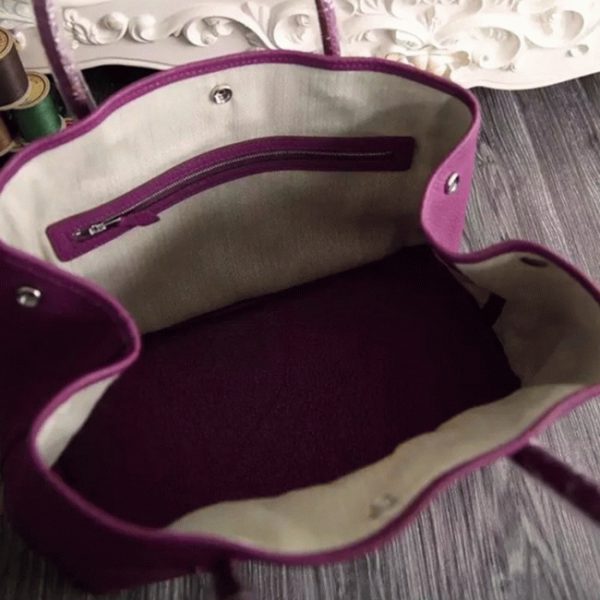 Fausse Hermès Garden Party 30cm Cabas Violet – Image 8