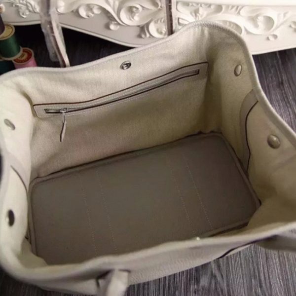 Top Réplique Hermès Garden Party 30cm Cabas Blanc – Image 6