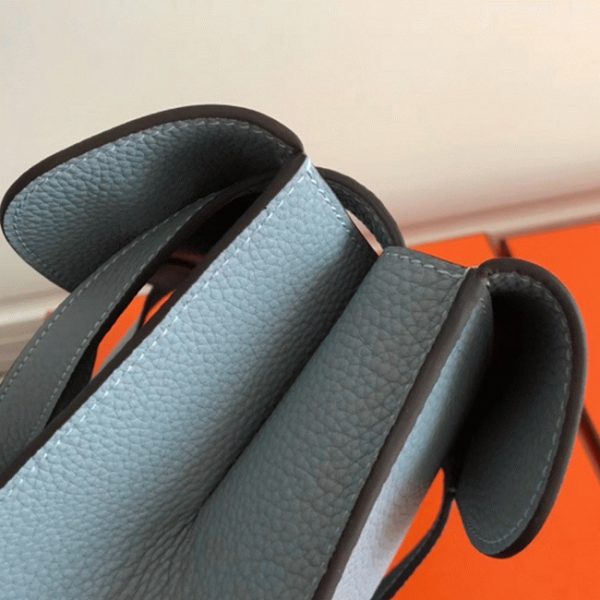 Copie Hermès Halzan Sac Bleu Lin – Image 7