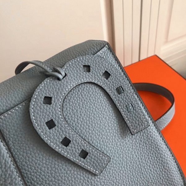 Copie Hermès Halzan Sac Bleu Lin – Image 6