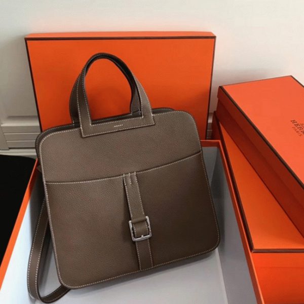 Fausse Hermès Halzan Sac étoupe – Image 6