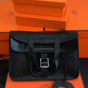 Réplique Hermès Halzan Sac à Main Noir