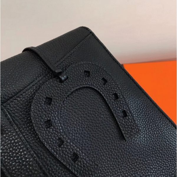 Réplique Hermès Halzan Sac à Main Noir – Image 7