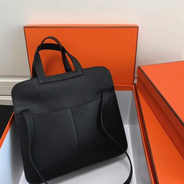 Réplique Hermès Halzan Sac à Main Noir – Image 6