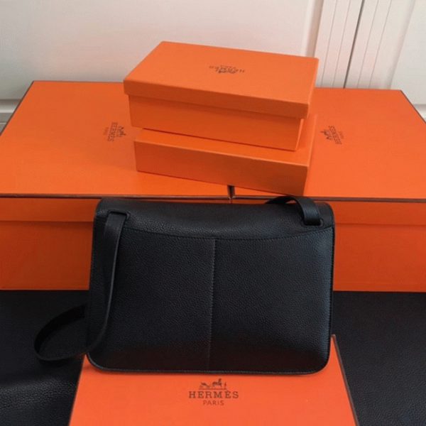 Réplique Hermès Halzan Sac à Main Noir – Image 3