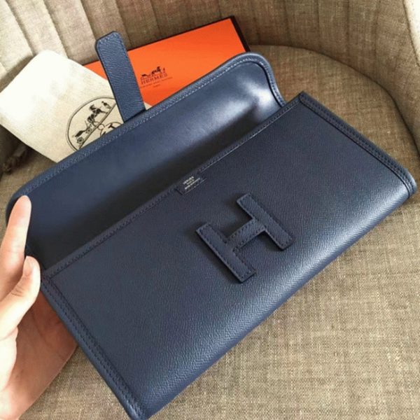 Haute Réplique Hermès Jige Elan Pochette Saphir Epsom – Image 4