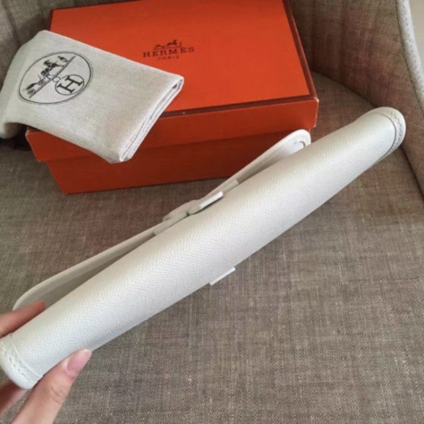 Fausse Hermès Jige Elan Pochette Blanche – Image 5