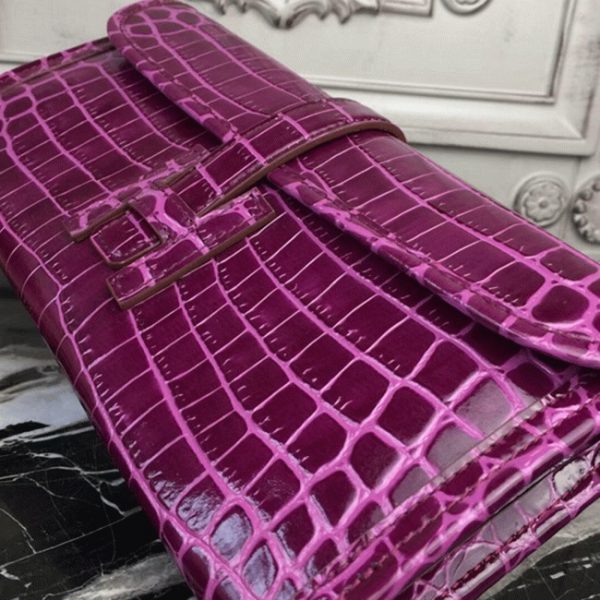 Contrefaçon Hermès Jige Elan 29 Pochette Crocodile Fuchsia – Image 8