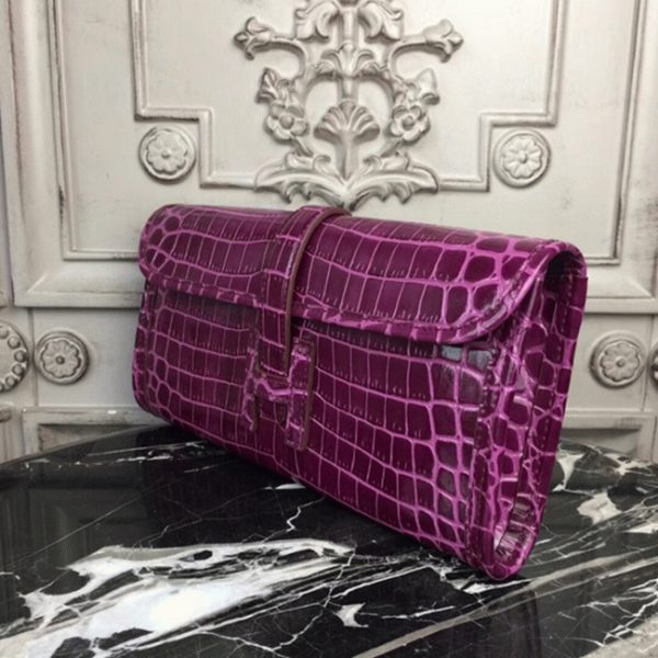 Contrefaçon Hermès Jige Elan 29 Pochette Crocodile Fuchsia – Image 6