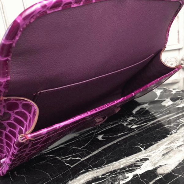 Contrefaçon Hermès Jige Elan 29 Pochette Crocodile Fuchsia – Image 3