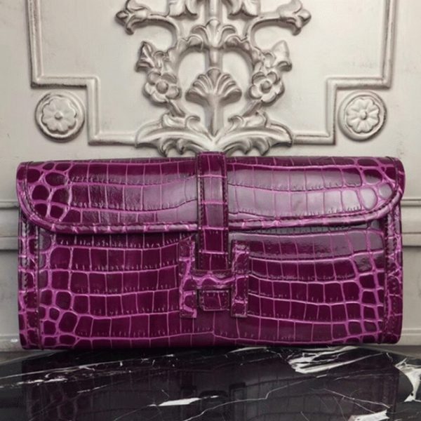 Contrefaçon Hermès Jige Elan 29 Pochette Crocodile Fuchsia