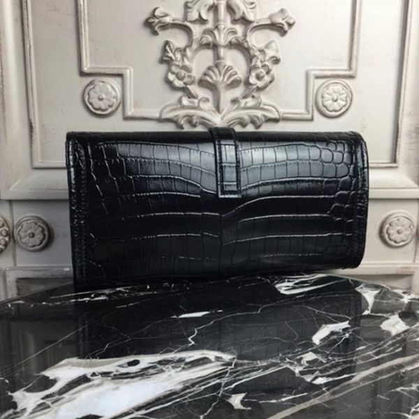 Réplique Hermès Jige Elan Pochette Cuir Crocodile Bleu électrique – Image 4