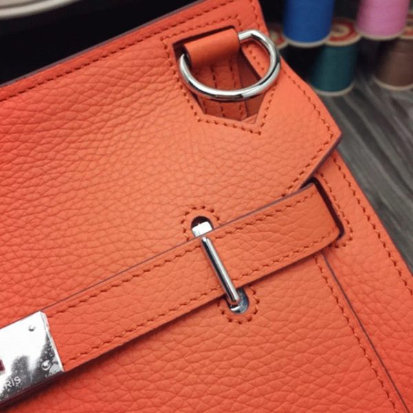 Réplique Hermès Jypsiere 34cm Sac à Main Orange – Image 6