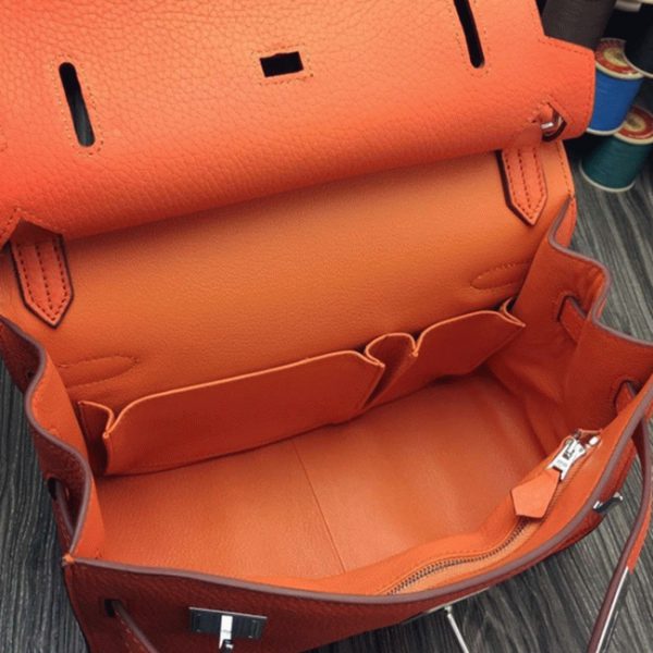Réplique Hermès Jypsiere 34cm Sac à Main Orange – Image 4