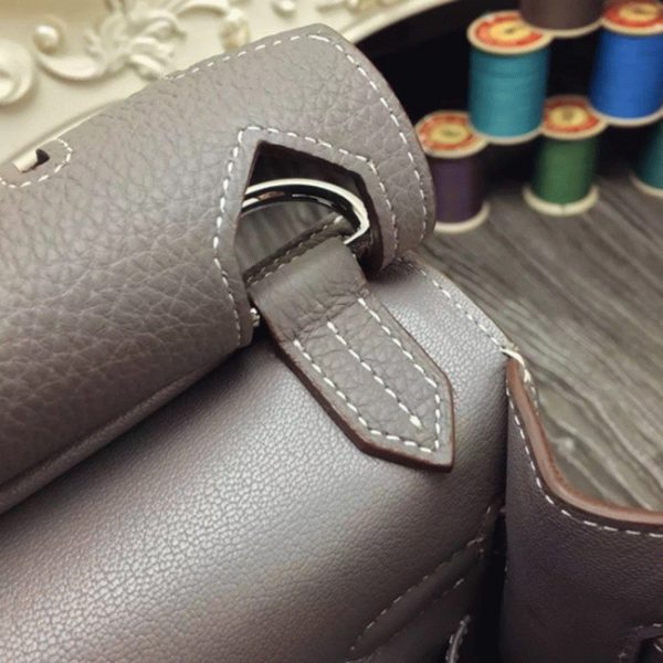 Contrefaçon Hermès Jypsiere 31cm Sac à Main Gris Grand – Image 3