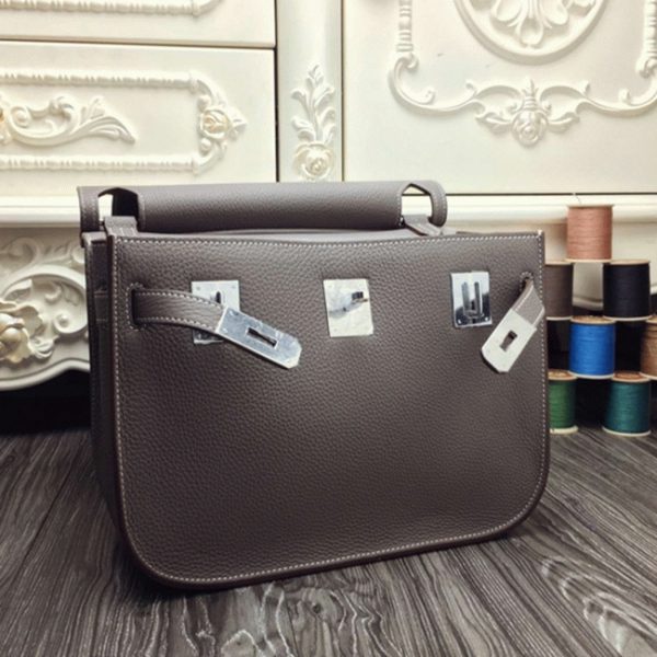 Contrefaçon Hermès Jypsiere 31cm Sac à Main Gris Grand – Image 5