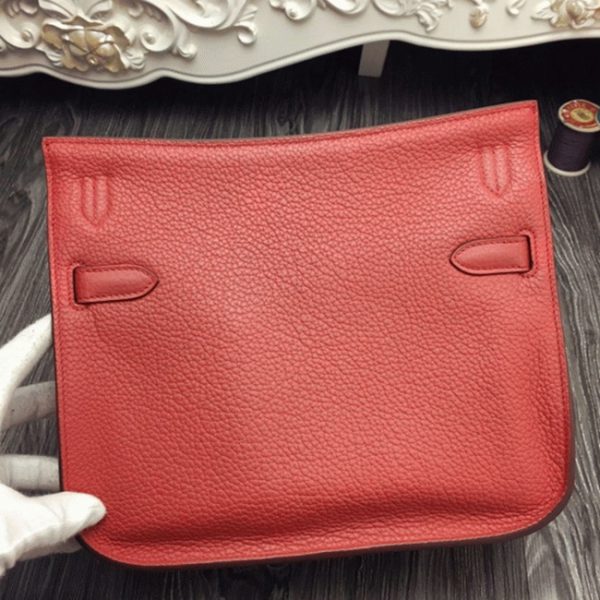 Fausse Hermès Jypsiere 31cm Sac à Main Rouge Grand – Image 4