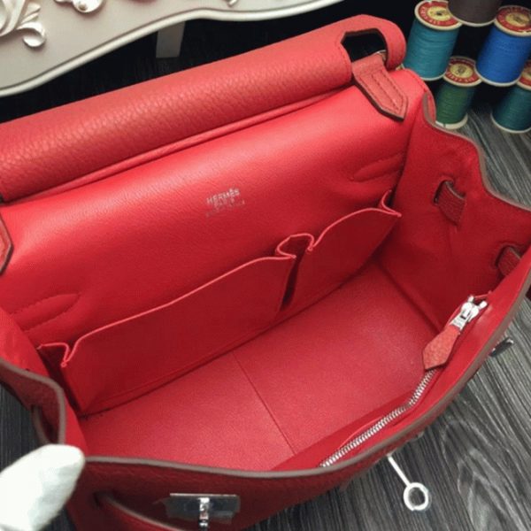 Fausse Hermès Jypsiere 31cm Sac à Main Rouge Grand – Image 6