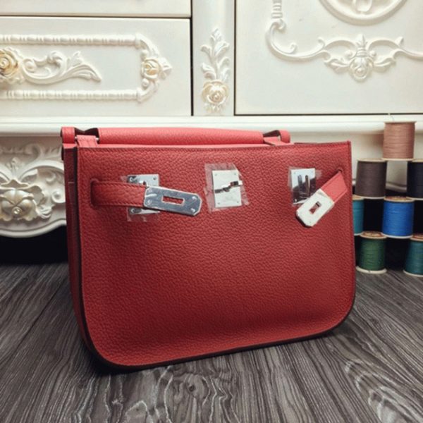 Fausse Hermès Jypsiere 31cm Sac à Main Rouge Grand – Image 8