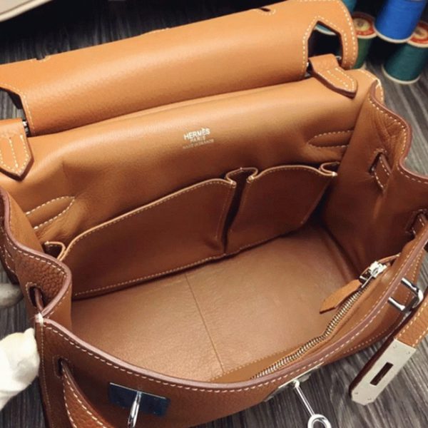 Réplique Hermès Jypsiere 31cm Sac à Main Marron – Image 7