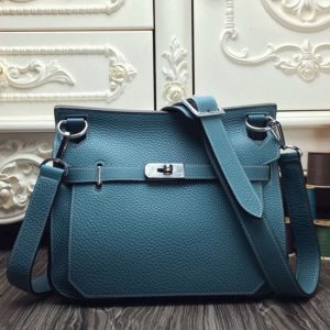 Contrefaçon Hermès Jypsiere 34cm Sac à Main Bleu Jean