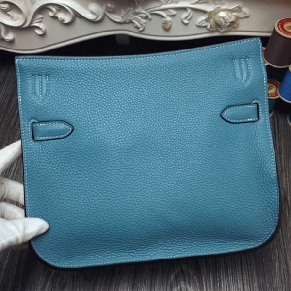 Contrefaçon Hermès Jypsiere 31cm Sac à Main Bleu Jean – Image 4
