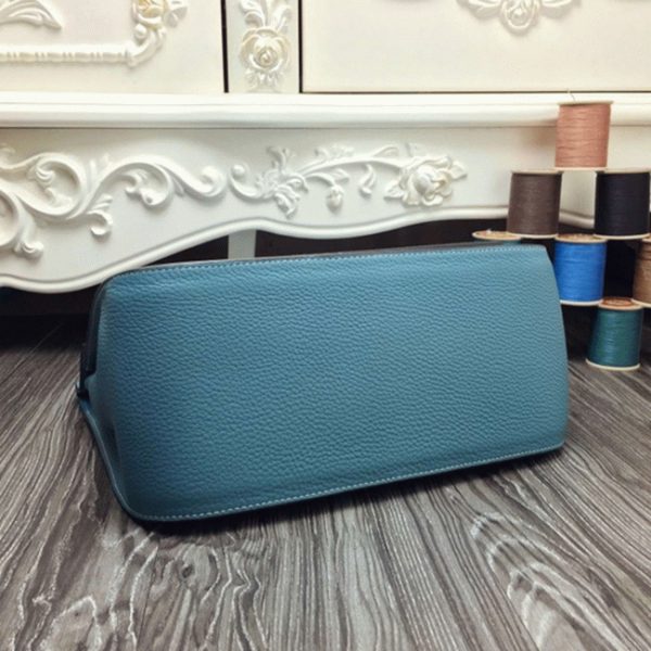 Contrefaçon Hermès Jypsiere 31cm Sac à Main Bleu Jean – Image 3