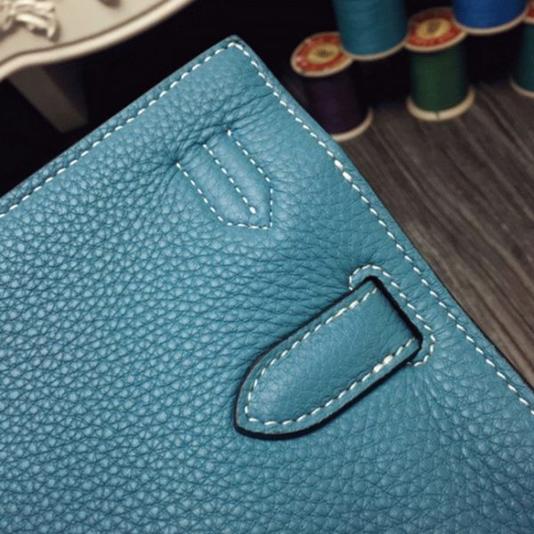 Contrefaçon Hermès Jypsiere 31cm Sac à Main Bleu Jean – Image 2