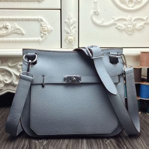 Faux Créateur Hermès Jypsiere 34cm Sac à Main Bleu Lin